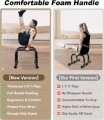 TABEKE Push Up Bar, 14'' High Steel Parallettes & Dip Bar with Full Coverage Foam Handle, Heavy-Duty Calisthenics Parallel Bars for L-Sit, Dips, Home Gym Strength Training Workout - Image 6