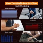 Smart Ring for Women Men, Fitness Tracker Ring with Body Temperature, Heart Rate, Blood Oxygen, Sleep Monitor, Calories, No Subscription Fee, IP68 Waterproof for iPhone & Android (Black, #9) - Image 3