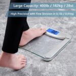 Vitafit Digital Bathroom Weight Scale for Body Weight, High Accuracy Assured by Weighing Professional Since 2001,Extra Large Blue Backlit LCD and Step-On, 400lb/182kg, Clear Glass - Image 5