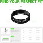Smart Ring - Free SpO2 Sleep Tracker | No Subscription | IP68 Waterproof Fitness Tracker | 24/7 Activity Monitor | Step Counter & Tracking | Sleep & Workout Accessory Black 8 - Image 3