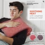 Calming Heat Massaging Weighted Heating Pad by Sharper Image- Weighted Electric Heating Pad with Massaging Vibrations, 9 Settings- 3 Heat, 6 Massage- 18 Relaxing Combinations, 12” x 24”, 4 lbs - Image 3