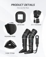 ALLJOY Christmas Gifts, Leg Massager for Circulation and Pain Relief FSA, Gifts for Men Women Dad Mom, Leg Massager with Heat and Compression, 2 Heat 5 Modes 4 Intensities 4 Extenders - Image 5