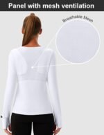 BMJL Womens Long Sleeve Workout Tops UPF 50+ Sun Protection Shirt with Mesh Panel for Athletic Hiking Running - Image 3