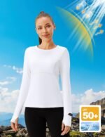 BMJL Womens Long Sleeve Workout Tops UPF 50+ Sun Protection Shirt with Mesh Panel for Athletic Hiking Running - Image 4