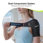 Copper Shoulder Brace for Torn Rotator Cuff for Men & Women [Dual Compression & Elastic Straps] Adjustable Shoulder Compression Sleeve for AC Joint Pain Relief, Injuries, Tendonitis Preventing - Image 8