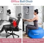 Exercise Ball, Extra Thick Yoga Ball for Workout Pregnancy Stability, 4 Sizes Anti-Burst Balance Ball with Foot Pump - Heavy Duty Fitness Ball Chair for Office, Home & Gym - Image 4