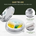 Nipichsha Pill Box, Small Pill Case for Purse & Pocket, Cute Travel Medicine Organizer, Portable Medicine Container Holder to Hold Vitamins, Medication, Fish Oil & Supplement, Desert Leaf - Image 6