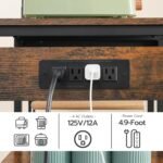 HOOBRO Bakers Rack with 4 AC Power Outlets, 5-Tier Coffee Bar with Wire Basket, Microwave Stand with Paper Holder and Drawer, Kitchen Storage Shelf, Rustic Brown and Black BF84UHB01 - Image 7