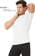 TELALEO 6 Pack Men's Compression Shirt Short Sleeve Athletic Baselayer Sports T Shirts Workout Tops for Men Black White - Image 6