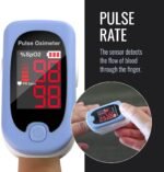 HealthSmart Pulse Oximeter for Fingertip, Displays Blood Oxygen Saturation & Pulse Rate, Accurate & Reliable, Batteries & Lanyard Included - Image 3