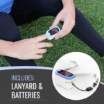 HealthSmart Pulse Oximeter for Fingertip, Displays Blood Oxygen Saturation & Pulse Rate, Accurate & Reliable, Batteries & Lanyard Included - Image 6