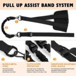 Pull Up Assistance Bands with Handles,Adjustable Heavy Duty Resistance Band for Pull Up,Comfortable Fabric Feet/Knee Rest,Pull Up Assist Band,Home Fitness,Muscle Training(Black - Image 7