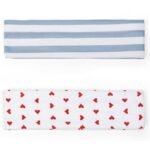 TERSE Fashion Women's Headbands for Short Hair Non Slip Elastic Floral Hairbands, Soft Fabric 2 Inches Thick Stripe Head Bands for Girls, Valentine's Day Heart Headbands - Image 4