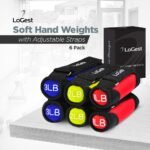 Logest Soft Hand Weights - Adjustable Neoprene Dumbbells (1LB, 2LB, 3LB, 4LB) - Red, Yellow, Blue, Purple - Velcro Straps - Weight Training, Walking, Jogging, Aerobics, Yoga - Image 4
