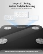 Scale for Body Weight, Digital Smart Bathroom Weight Scale with BMI, Body Fat, Muscle Mass, Accurate 20 Body Composition Scale, 10.2" Compact Platform with APP, 400lb, Black - Image 3