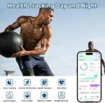 Smart Ring Health Tracker, Sleep Tracker Ring with Heart Rate, Waterproof Fitness Ring for Activity Monitoring/Steps/Distance/Calories,Air Gestures,Up to 7Day Battery,for iOS Android(Stylish Black#10) - Image 4