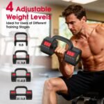 41LBS Adjustable Dumbbell Set, Each 5/10.3/15.4/20.5lb Adjustable Dumbbells for Men Women, 4 Level Weights Set with Handle as Kettlebell for Home Gym Workout - Image 3