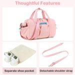 LEDAOU Small Gym Bag for Women, Mini Duffle Bag with Yoga Mat Holder Lightweight Carry On Sports Bag with Separate Shoe Pocket and Wet Pocket Duffel Bags Dance Yoga Workout Bag (Pink) - Image 5