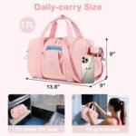 LEDAOU Small Gym Bag for Women, Mini Duffle Bag with Yoga Mat Holder Lightweight Carry On Sports Bag with Separate Shoe Pocket and Wet Pocket Duffel Bags Dance Yoga Workout Bag (Pink) - Image 8