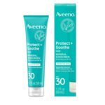 Aveeno Protect + Soothe Face Mineral Sunscreen with Broad Spectrum SPF 30 for Sensitive Skin, Lightweight & Non-Greasy Face Sunscreen, Water-Resistant UVA/UVB Protection, 1.7 fl. oz - Image 3