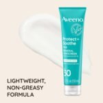 Aveeno Protect + Soothe Face Mineral Sunscreen with Broad Spectrum SPF 30 for Sensitive Skin, Lightweight & Non-Greasy Face Sunscreen, Water-Resistant UVA/UVB Protection, 1.7 fl. oz - Image 4