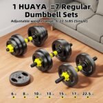 Adjustable Dumbbell Set, 10-90lbs Free Weights with Connector – 4 in 1 Dumbbells, Barbell, Kettlebell & Push Up Stand, Adjustable Weights Set for Home Gym Fitness Equipment for Men & Women - Image 4