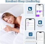 Sleep Tracker Ring with Heart Rate, Waterproof Fitness Ring for Activity Monitoring/Steps/Distance/Calories, Air Gestures, Up to 7-Day Battery, for iOS Android (Silver,#12) - Image 4