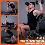 KUYOU Weight Bench, 2 in 1 Workout Bench Roman Chair, Adjustable Weight Bench for Home Gym Strength Training Bench for Full Body Workout - Image 3