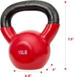 Sunny Health & Fitness Vinyl Coated Kettlebell for Strength Weight Training & Swinging Exercise - In 5, 10, 15, 20, 25 Pound - Image 4