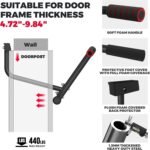 ONETWOFIT Pull Up Bar for Doorway, 440 lbs Heavy Duty Upper Body Fitness Workout Bar for Home Gym Exercise, Multi-Grip Strength Wall Mounted Door Frame Chin-Up Bar for Almost All Doors - Image 4