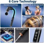 Massage Gun with Upgraded Extension Handle, Back Massager for Pain Relief Deep Tissue, Muscles/Neck/Shoulders/Waist/Legs Massager with 4 Massage Heads & 6 Speed Levels & 3 Massage Modes - Image 5