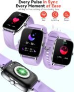 Smart Watches Fitness Tracker for Men Women with Step Counter, Sleep /Calorie Monitor, Pedometer, IP68 Waterproof, 120+ Sports for iPhone Android, 1.91”HD Touchscreen Smartwatch (Casual, Purple, 1.91) - Image 3