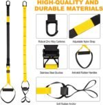 Home Resistance Training Kit, Resistance Trainer Fitness Straps for Full-Body Workout, Bodyweight Resistance Bands with Handles, Door Anchor, Workout Guide for Home Gym (Resistance) (Black, Yellow) - Image 3
