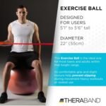 THERABAND Exercise Ball, Stability Ball with 55 cm Diameter for Athletes 5'1" to 5'6" Tall, Standard Fitness Ball for Posture, Balance, Yoga, Pilates, Core, & Rehab, Red - Image 3
