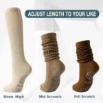 Hstyle Grip Pilates Socks for Women, Slouch Scrunch Yoga Barre Socks for Hospital Workout - Image 3