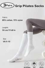 Hstyle Grip Pilates Socks for Women, Slouch Scrunch Yoga Barre Socks for Hospital Workout - Image 4