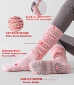 Hstyle Grip Pilates Socks for Women, Slouch Scrunch Yoga Barre Socks for Hospital Workout - Image 5
