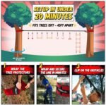 Trailblaze Ninja Warrior Obstacle Course for Kids - 50ft Slackline with 8 Obstacles, Monkey Bars, Rope Ladder, Gym Rings & Much More - Backyard Ninja Course for Kids Outside Play Ages 5-12 - Image 4