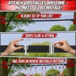 Trailblaze Ninja Warrior Obstacle Course for Kids - 50ft Slackline with 8 Obstacles, Monkey Bars, Rope Ladder, Gym Rings & Much More - Backyard Ninja Course for Kids Outside Play Ages 5-12 - Image 6