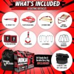 Trailblaze Ninja Warrior Obstacle Course for Kids - 50ft Slackline with 8 Obstacles, Monkey Bars, Rope Ladder, Gym Rings & Much More - Backyard Ninja Course for Kids Outside Play Ages 5-12 - Image 7