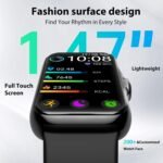 Fitness Tracker with 24/7 Continuous Heart Rate, Blood Oxygen Monitor, Smart Watch with Sleep Monitor, IP68 Waterproof Activity Tracker Step Counter for Women Men (Black) - Image 3