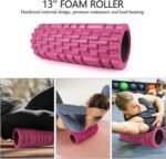 5 in 1 Foam Roller Set, Trigger Point Foam Roller Patented, Massage Stick, Massage Ball, Resistance Band for Deep Muscle Massage Pilates Yoga, Fitness Exercise for Whole Body - Image 3