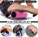 5 in 1 Foam Roller Set, Trigger Point Foam Roller Patented, Massage Stick, Massage Ball, Resistance Band for Deep Muscle Massage Pilates Yoga, Fitness Exercise for Whole Body - Image 5