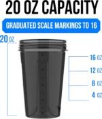VELOMIX -2 Pack- 20 oz Protein Shaker Bottles for Protein Mixes - 2x Wire Whisk | Leak Proof Shaker Cups for Protein Shakes and Pre Workout | Protein Shaker Bottle Pack (Black/Transparent) - Image 5