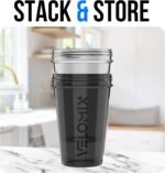 VELOMIX -2 Pack- 20 oz Protein Shaker Bottles for Protein Mixes - 2x Wire Whisk | Leak Proof Shaker Cups for Protein Shakes and Pre Workout | Protein Shaker Bottle Pack (Black/Transparent) - Image 6