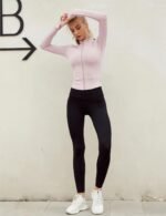 Lviefent Womens Lightweight Full Zip Running Track Jacket Workout Slim Fit Yoga Sportwear with Thumb Holes - Image 5
