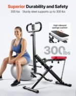 VEVOR Squat Machine, Deep Squat Rowing Machine for Home, Easy Setup & Foldable Exercise Equipment, Glute Trainer Machine with 2 High-Strength Resistance Bands, Glutes & Leg Home Workout Machine - Image 4