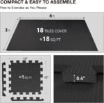 AIRHOP 18 Tiles Gym Floor Mat, EVA Foam Puzzle Gym Mat, High-Density Interlocking Foam Floor Tiles for Home Gym, Play Workout Garage Kitchen Flooring - Image 4