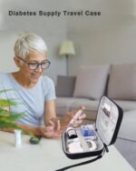 Krypthos Diabetic Supplies Travel Case, Carrying Case for Diabetes Blood Glucose Meter, Portable Diabetes Testing Kit Storage Organizer Bag for Blood Sugar Test Strips, Lancets, Lancing Device - Image 5