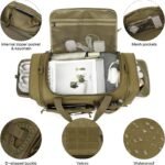 3 in 1 Tactical Gym Bag Backpack for Men 50-55L Expandable Travel Duffle Bag for Women Large Military Sport Duffel Bags Weekend Overnight with Shoe Compartment & Wet Pocket for Fitness, Brown - Image 4